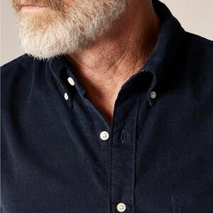 Y2K J.Crew Corduroy Button Down Shirt Navy 2XL Mens